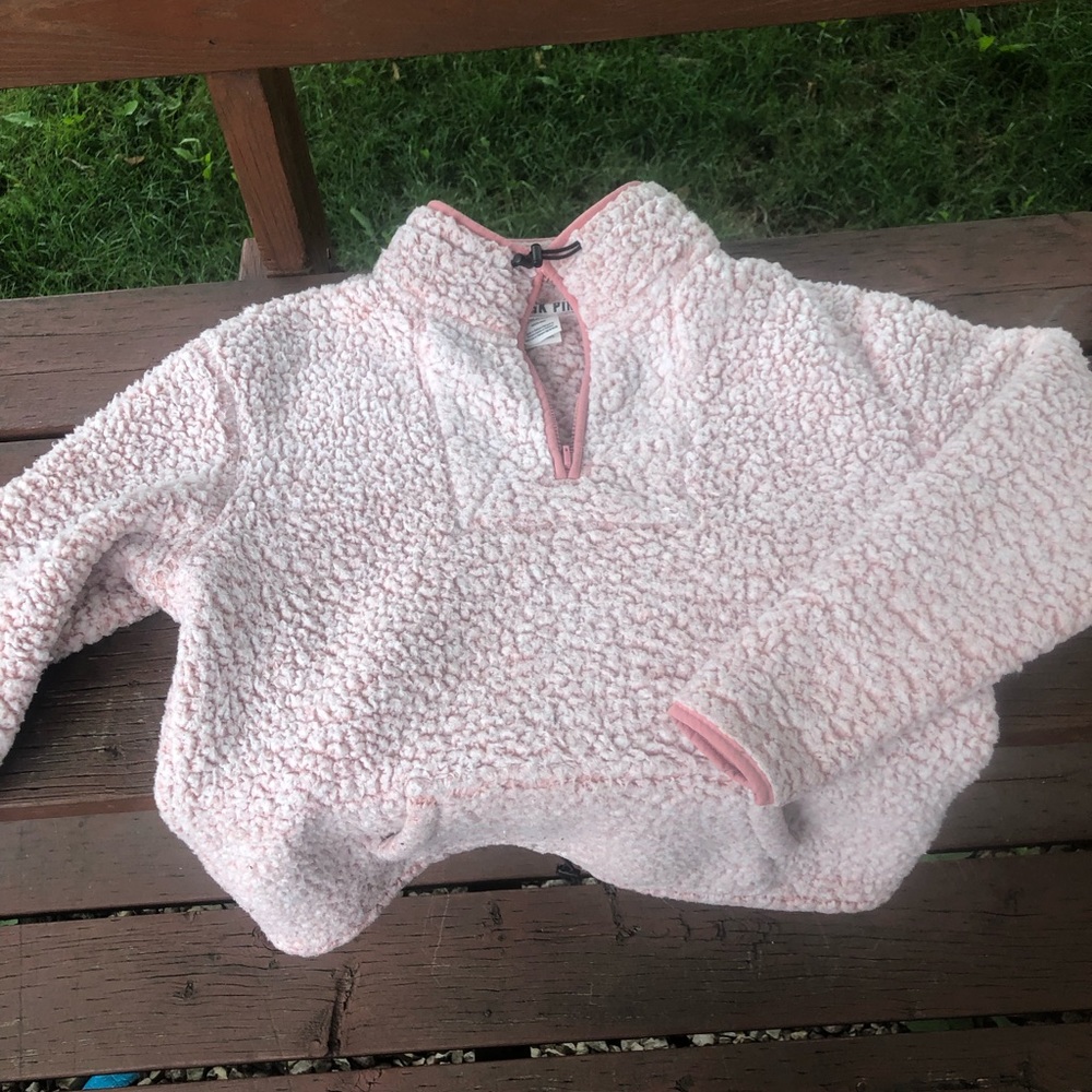 Pink fleece pull over
